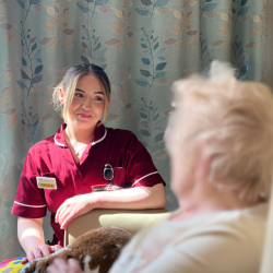 team leader care home taking care of a resident